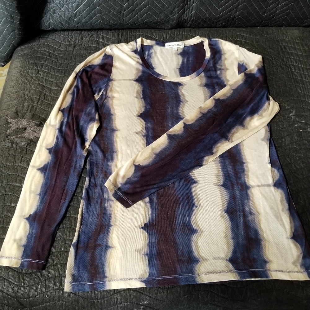 JOHNNY WAS Crew Neck Silk Tie dye Print Top XL